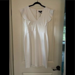 NEW DKNY white sheath dress, appropriate for work or pre-wedding bridal events.